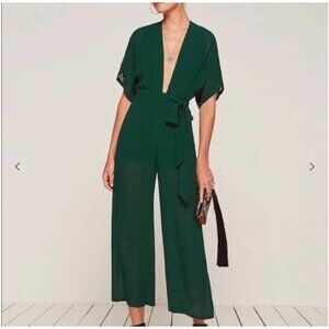 Reformation Swiss Jumpsuit, green, Size 6